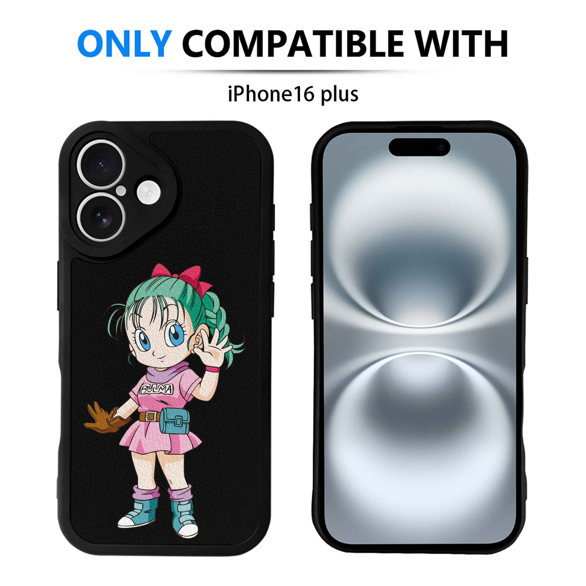 （画像用） ドラゴンボール ブルマ DRAGON BALL Bulma 【iPhone 16シリーズ対応】シリコンスマホケース（レザー調） 材質：シリコン